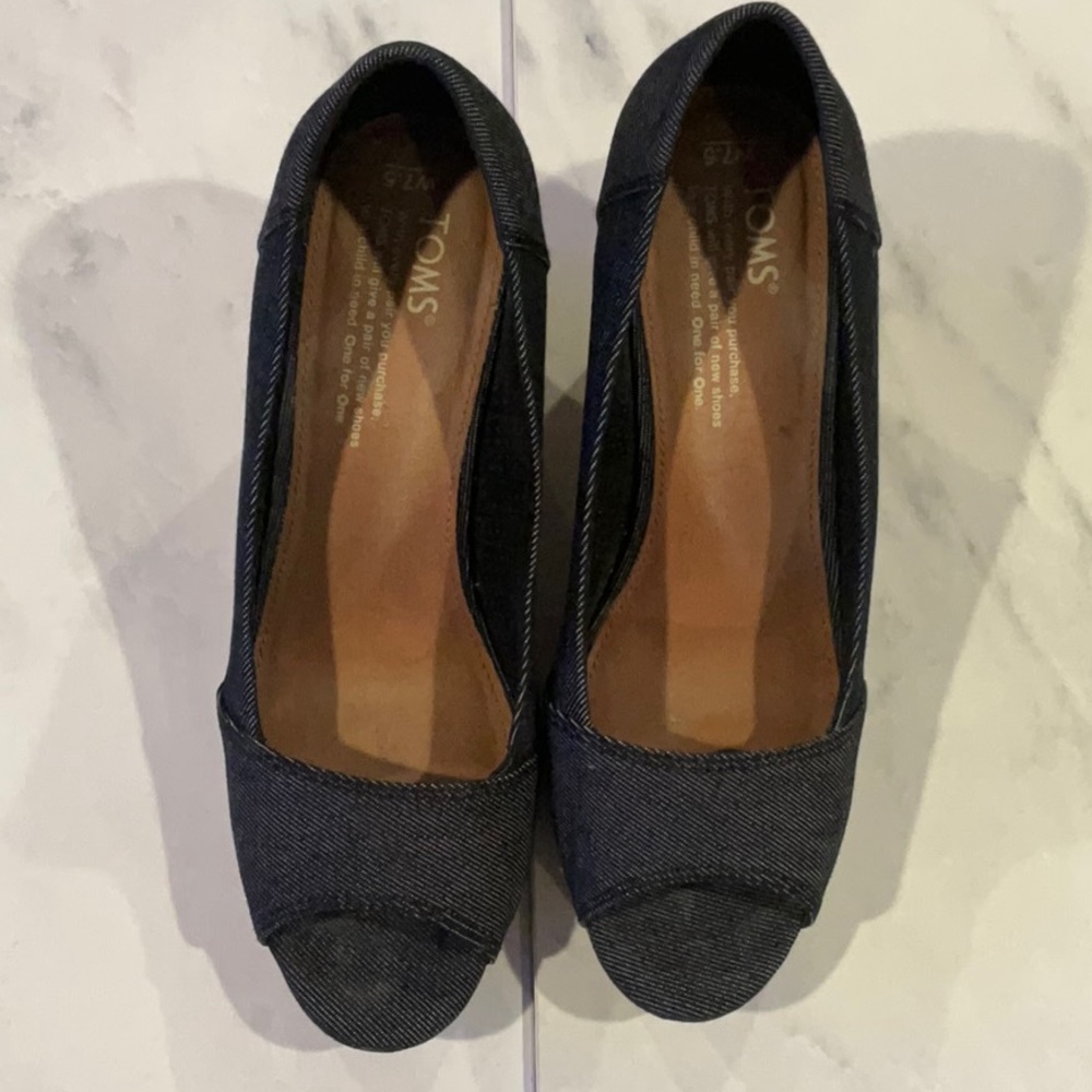 Stella Black Denim TOMS Heels